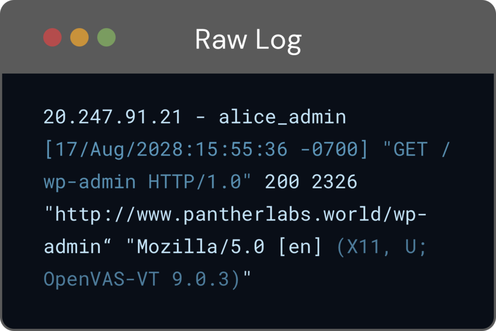 Graphic showing a raw HTTP request log